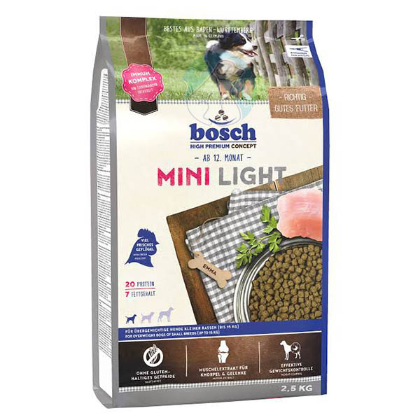 غدای خشک سگ رژیمی 2.5کیلویی Mini light bosch